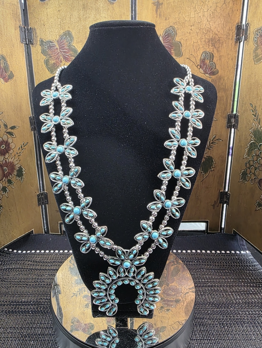 Southwest Inspired Squash Blossom Necklace - Picture 3 of 5